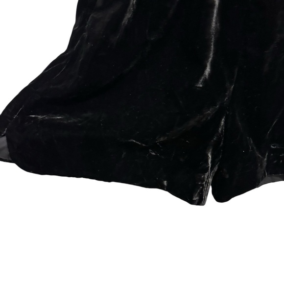 LOFT black velvet crossover neck v neck romper 4 - Picture 9 of 14